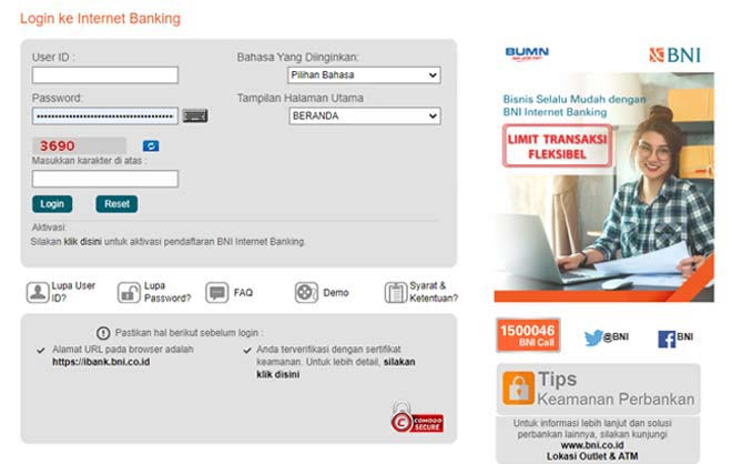 Cara Cek Saldo Rekening BNI Melalui Internet Banking