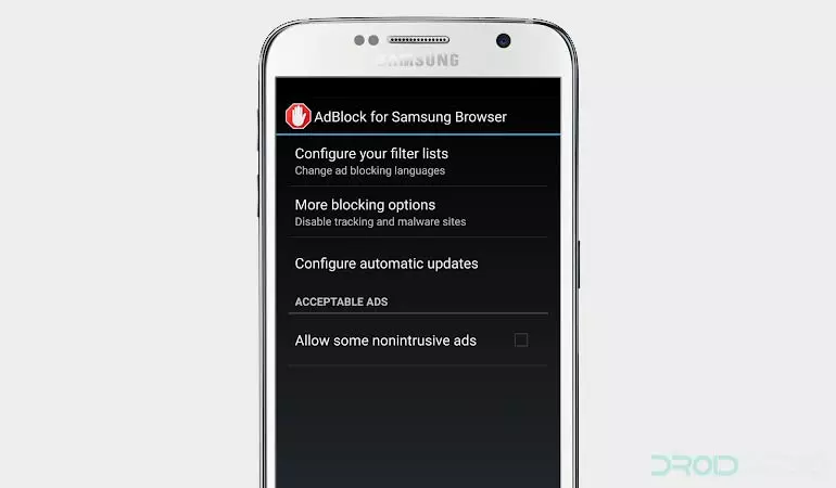 Menggunakan AdBlock for Samsung Internet